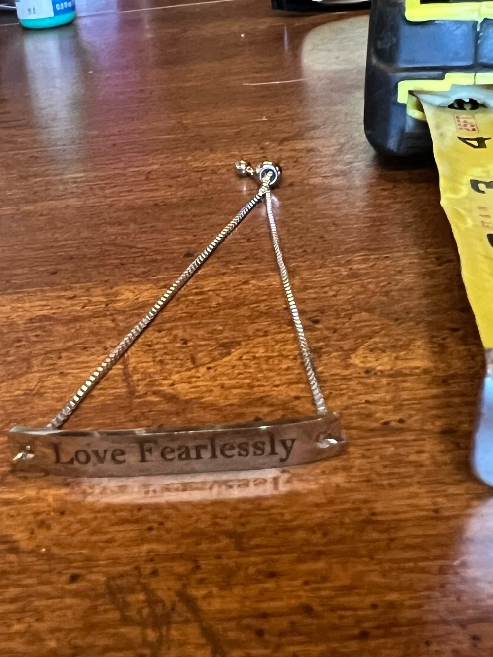 New Stainless Steel Inspirational Adjustable Bracelet "Love Fearlessly”